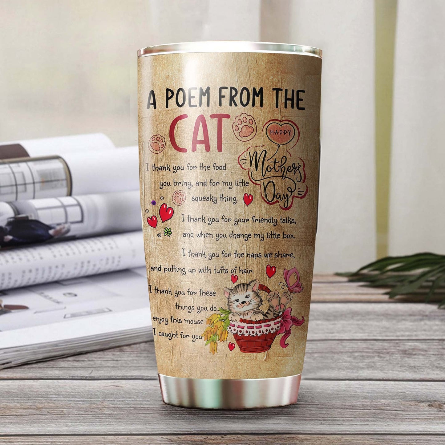 A Poem From The Cat Personalized Tumbler 1