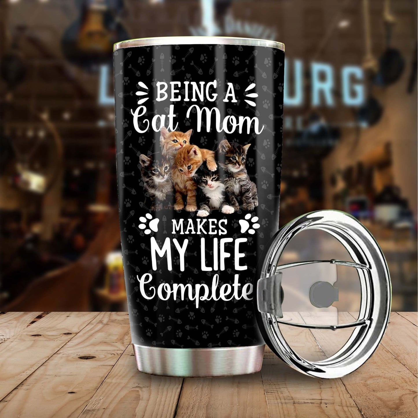 Being A Cat Mom Makes My Life Complete Personalized Tumbler 1
