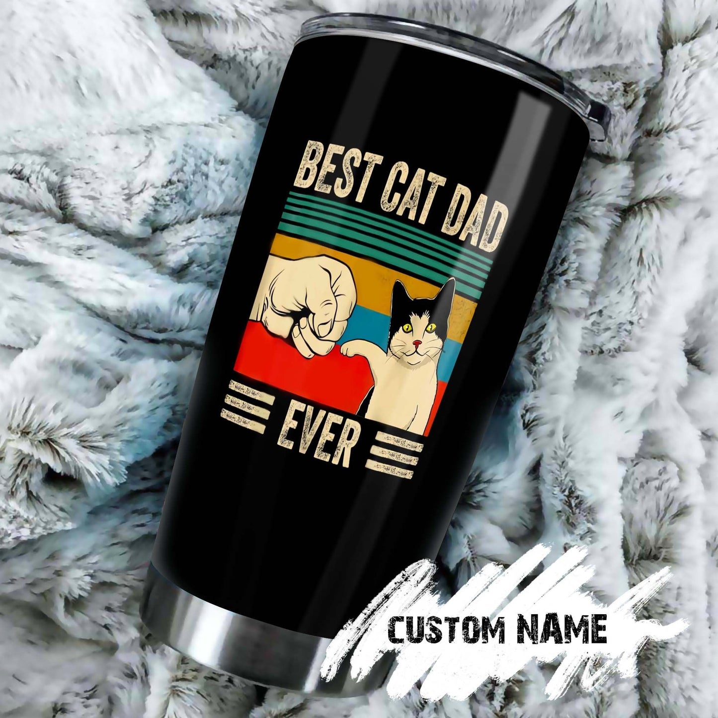 Best Cat Dad Ever Thanks For Being My Dad Personalized Tumbler 1