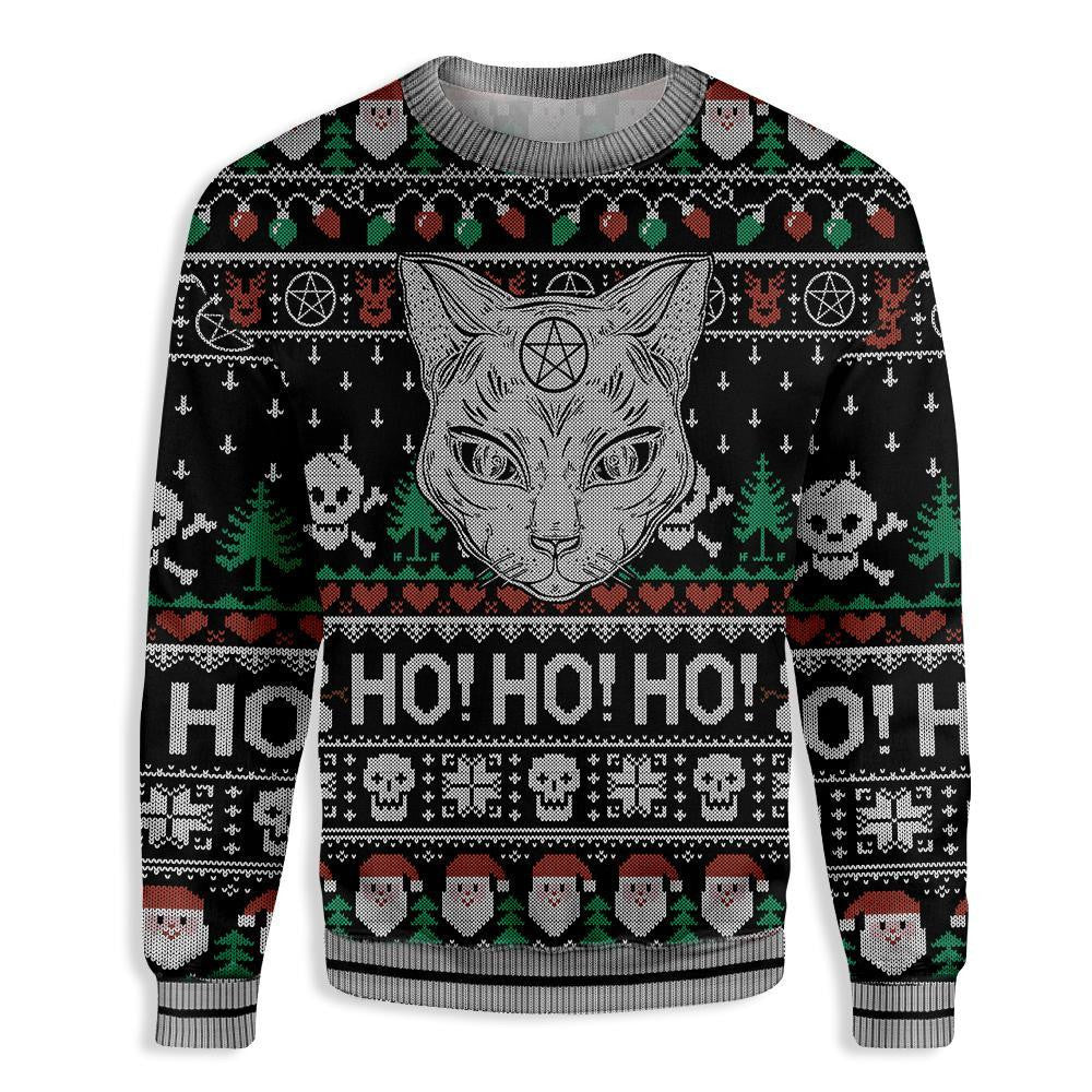 Black Cat Wicca Ugly Christmas Sweater