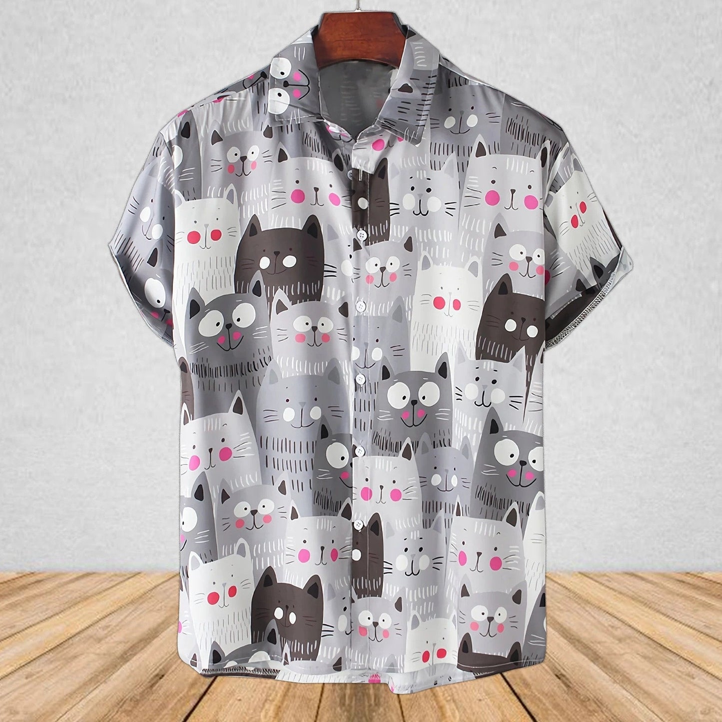 Cartoon Cat Hawaiian Shirt
