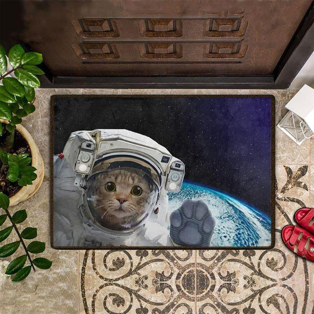 Cat Astronaut Easy Clean Welcome DoorMat