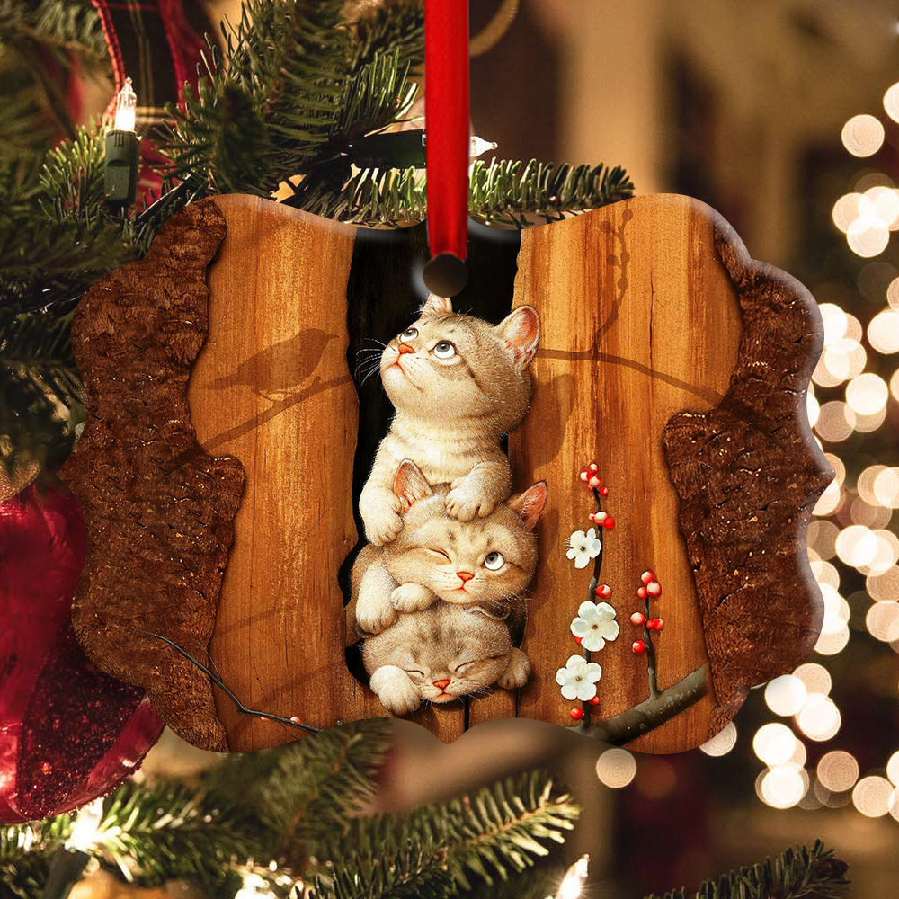 Cat Kitten Happy Life Horizontal Ornament 1