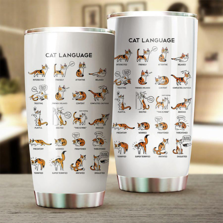 Cat Language Stainless Steel Tumbler 1
