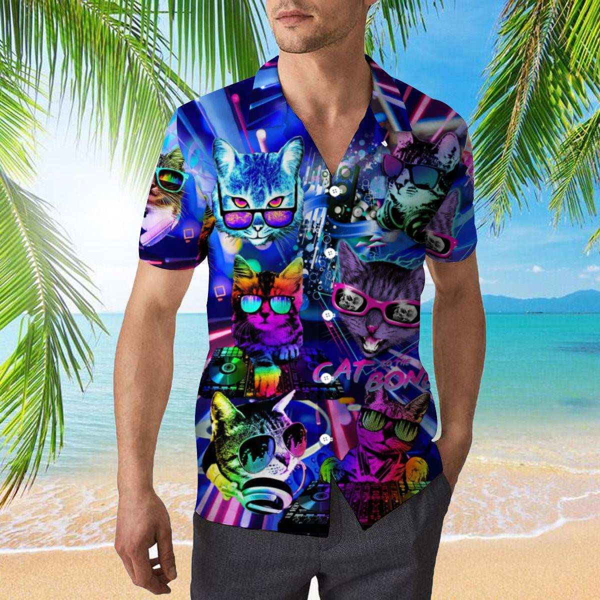 Cool Cats Play DJ Music Hawaiian Shirt