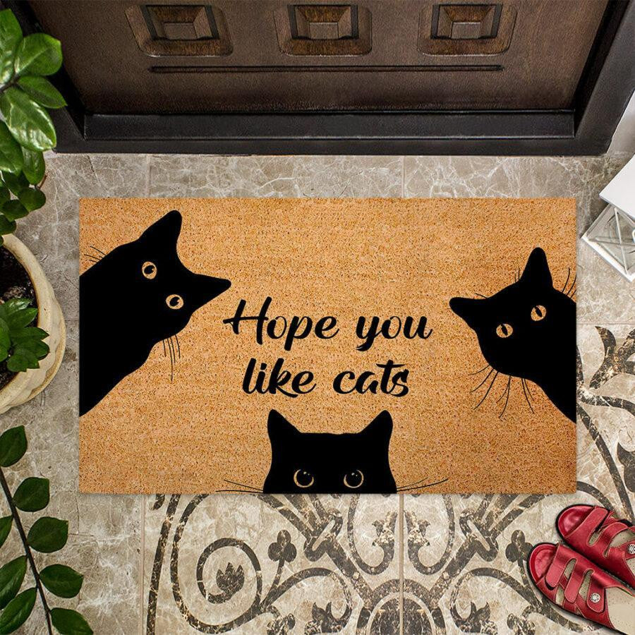 Hope You Like Cat Black Cat DoorMat 2