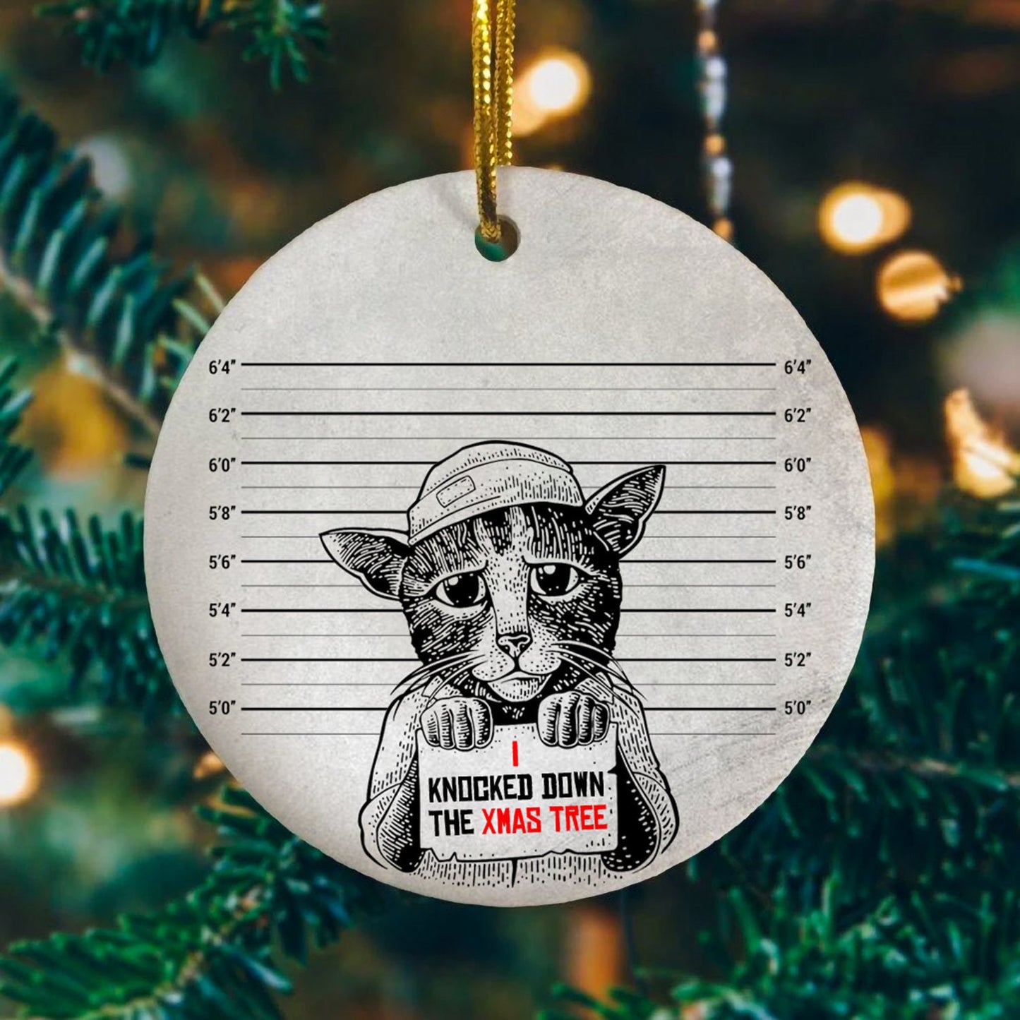 I Knocked Down The Xmas Tree Decorative Christmas Ornament