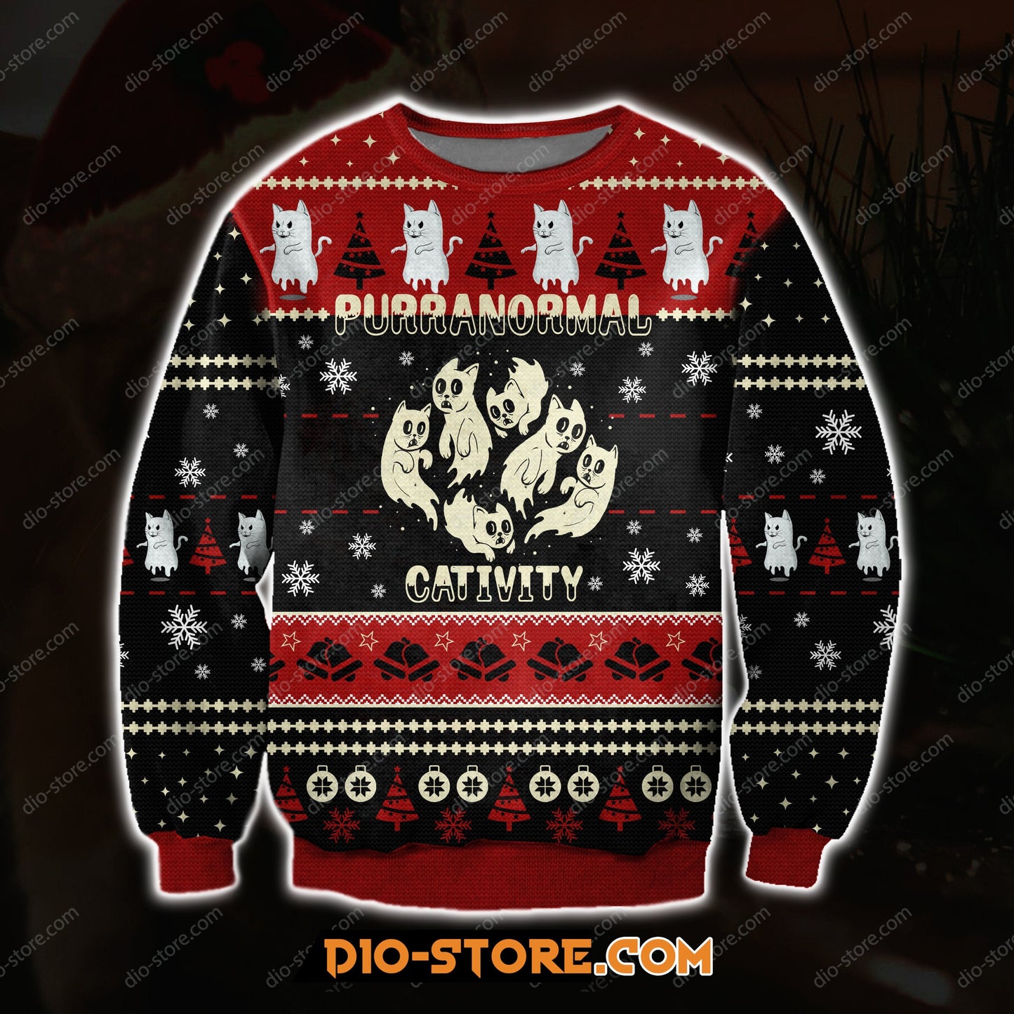 Purranormal Cativity 3D All Over Print Ugly Christmas Sweater