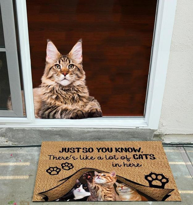 Theres Like A Lot Of Cats In Here DoorMat
