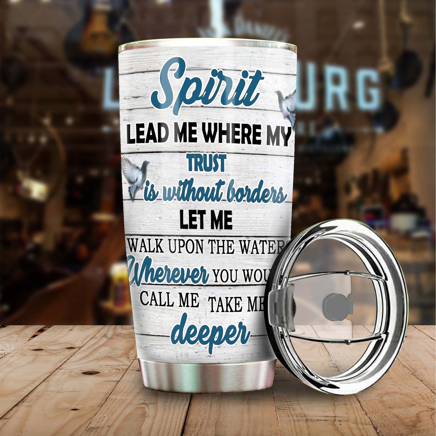Turtle Spirit Lead Me Where My Trust Faith Tumbler 1