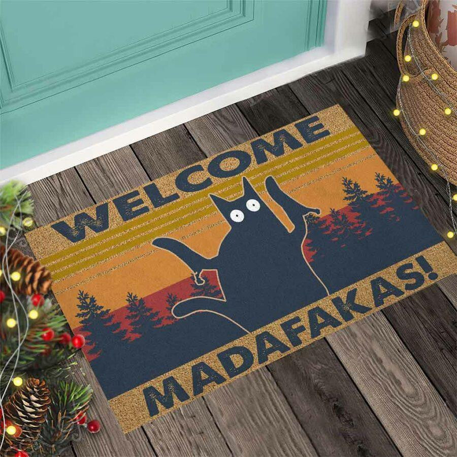 Welcome Madafakas Black Cat DoorMat 2