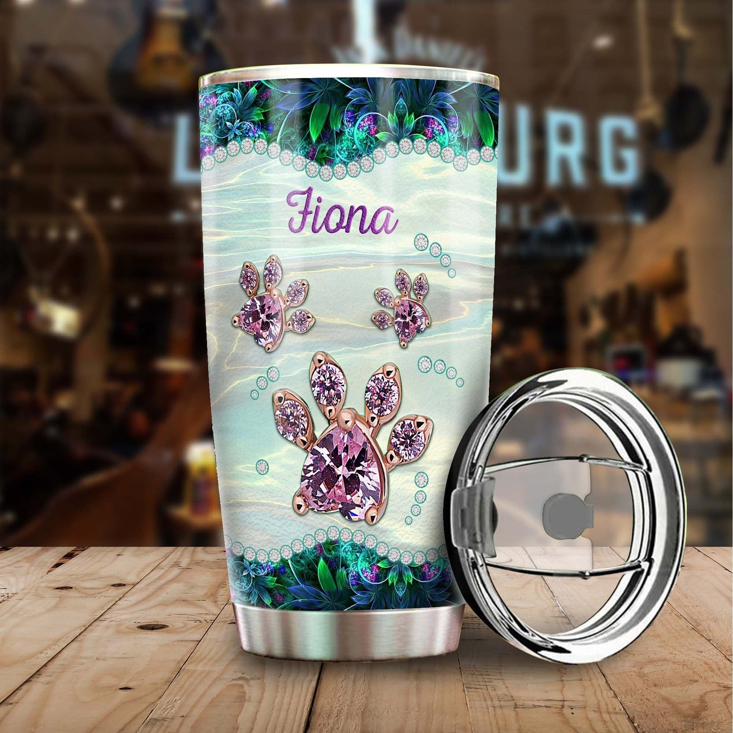 World Best Cat Mom Cat Pawjewelry Style Personalized Tumbler 1