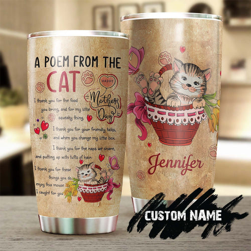 A Poem From The Cat Personalized Tumbler