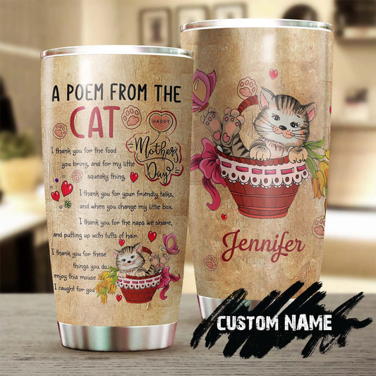 A Poem From The Cat Personalized Tumbler