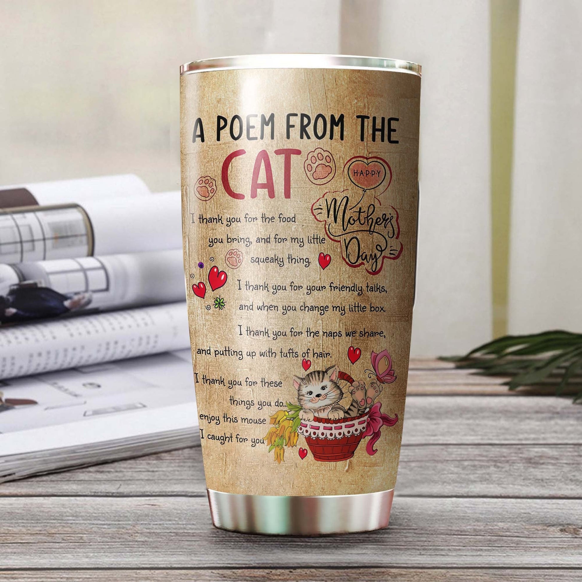 A Poem From The Cat Personalized Tumbler 1