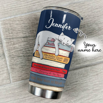 A Girl Who Really Loved Cats And Books Personalized Tumbler