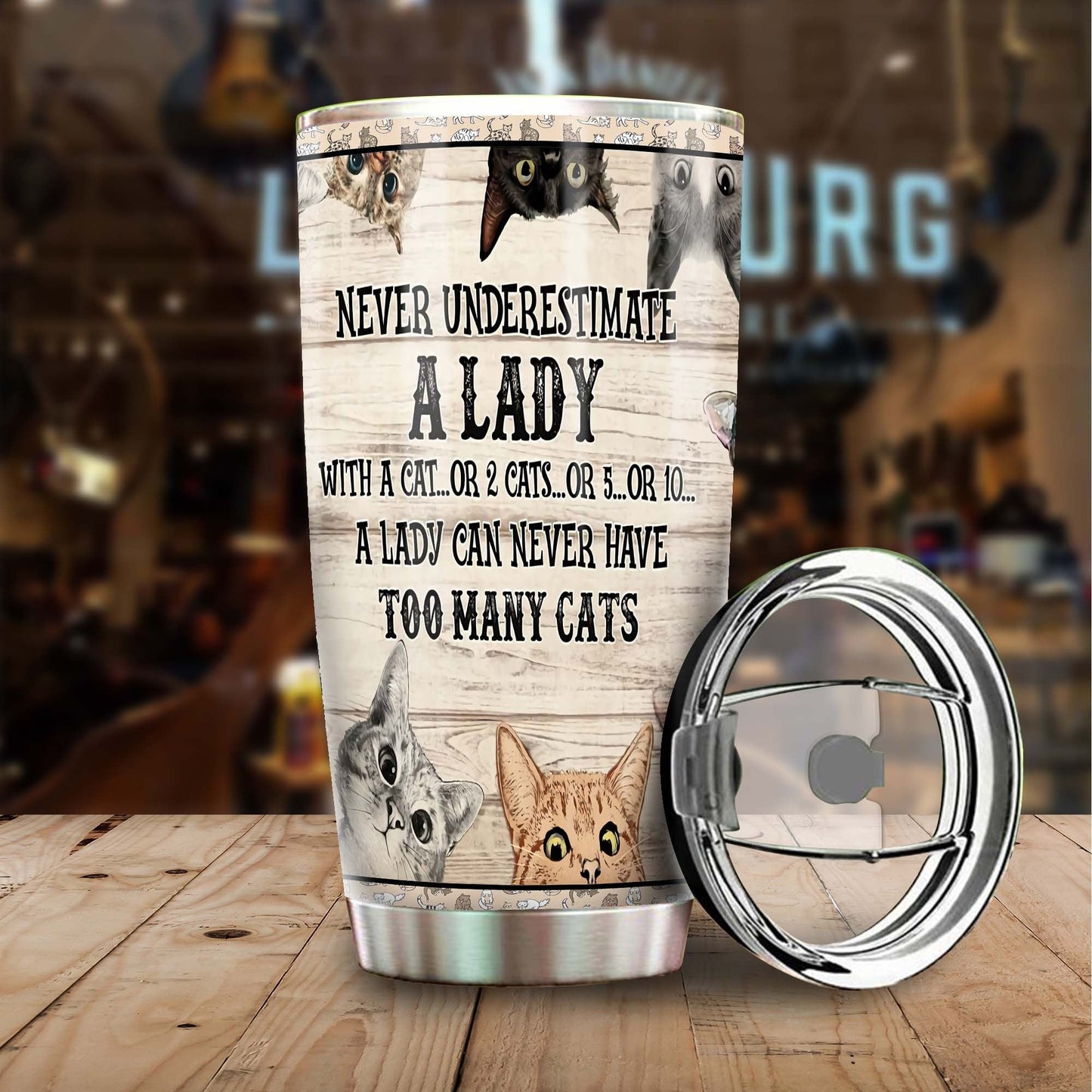 A Lady Can Never Have Too Many Cats Personalized Tumbler
