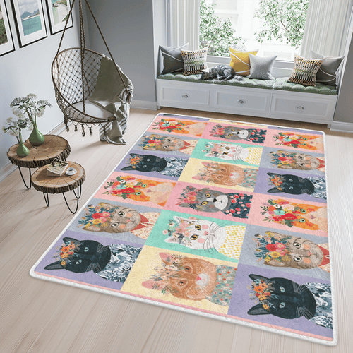 Area Rectangle Cat Rectangle Rug Home Decor