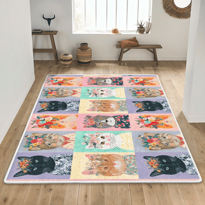 Area Rectangle Cat Rectangle Rug Home Decor