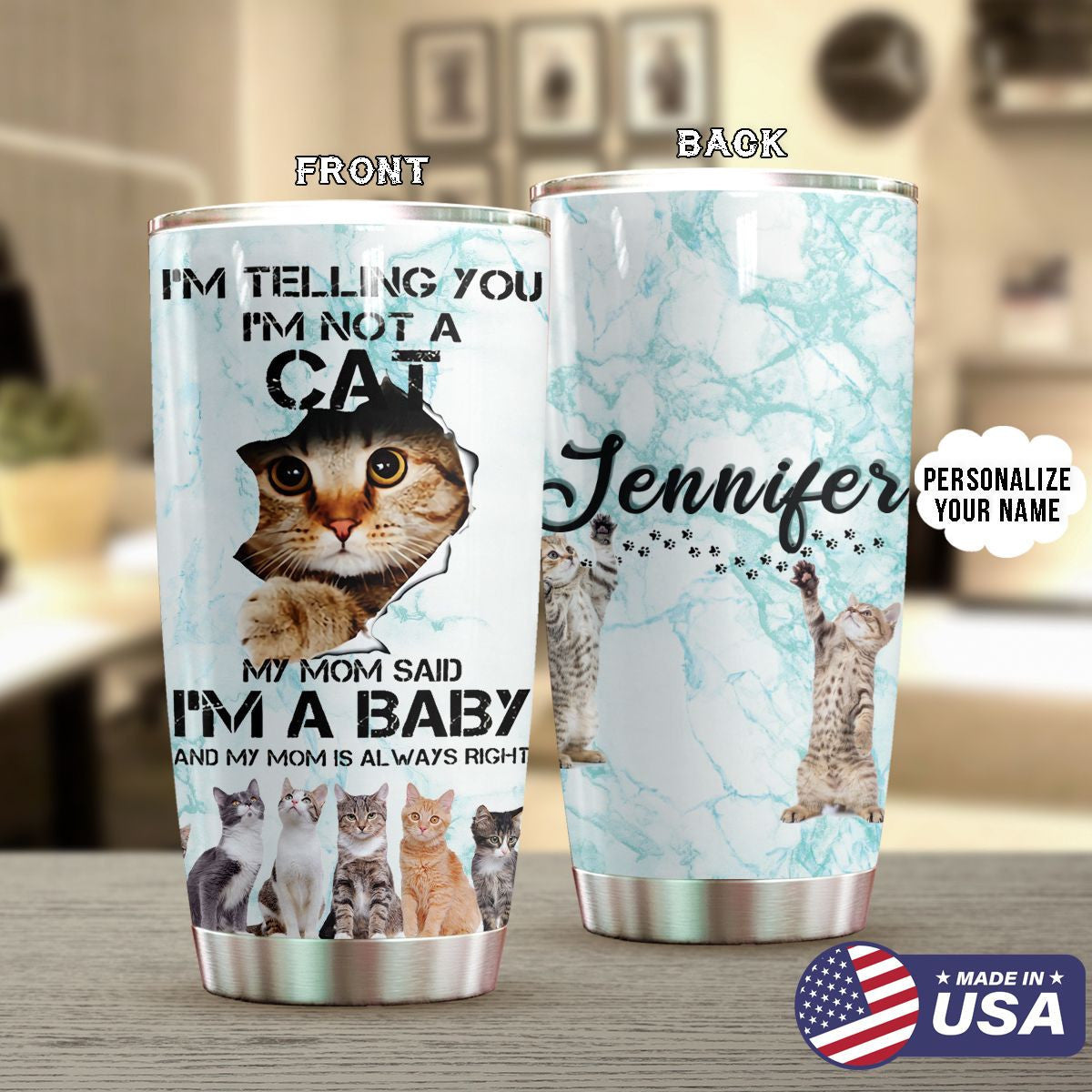 Baby Cat Personalized Tumbler