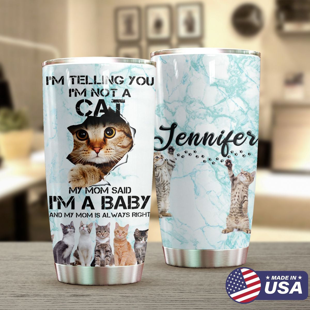 Baby Cat Personalized Tumbler 1