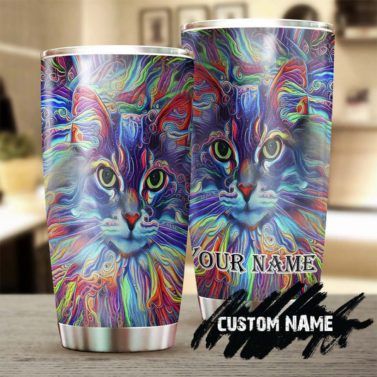 Beautiful Cat Art Painting Personalized Tumbler