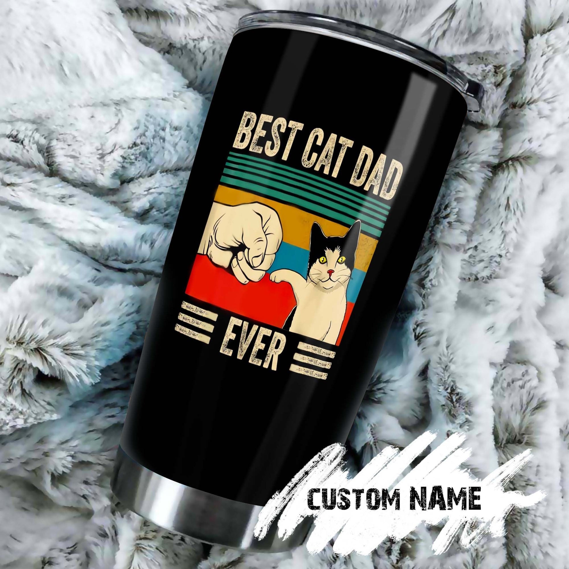 Best Cat Dad Ever Thanks For Being My Dad Personalized Tumbler 1