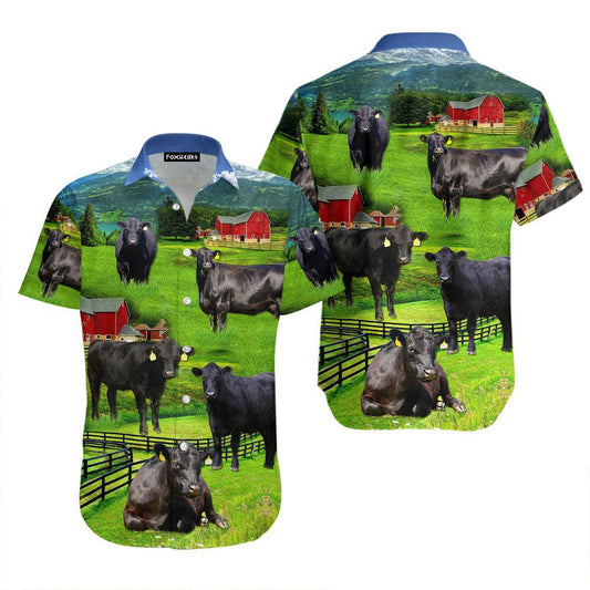 Black Angus Cattle Love Farm Hawaiian Shirt