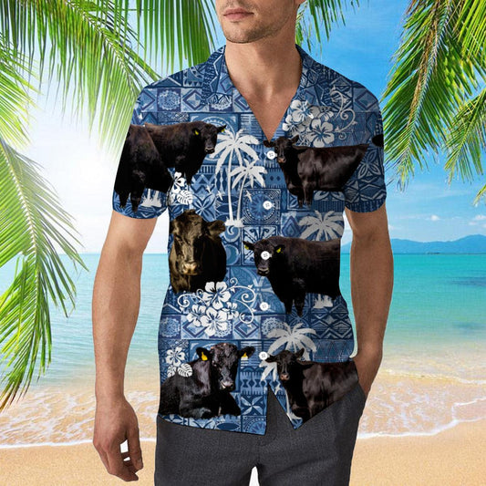 Black Angus Cattle Lovers Farm Hawaiian Shirt