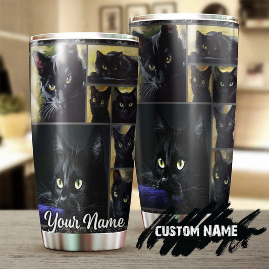 Black Cat Face Unique Personalized Tumbler