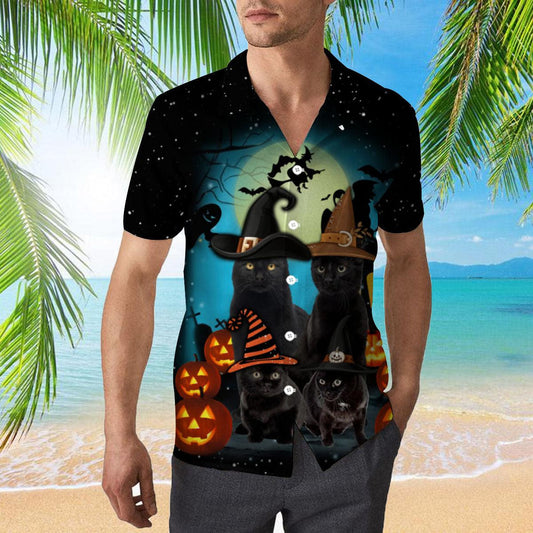 Black Cat Family Hawaiian Shirt