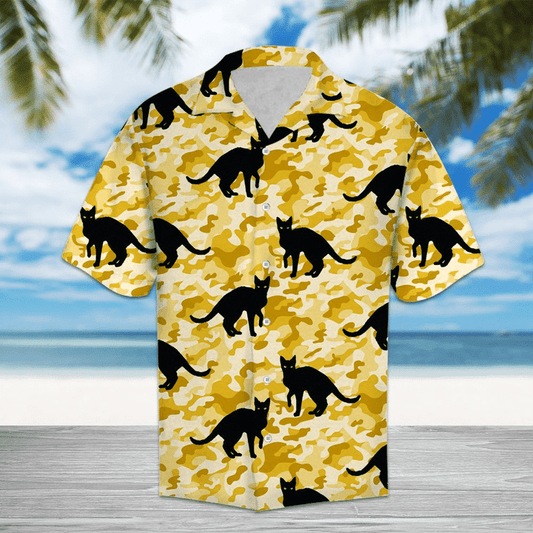 Black Cat Hawaiian Shirt