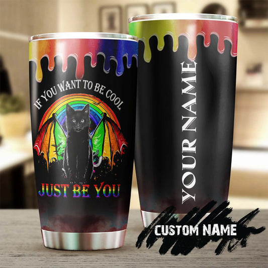 Black Cat Lgbt Just Be You Personalized Tumbler