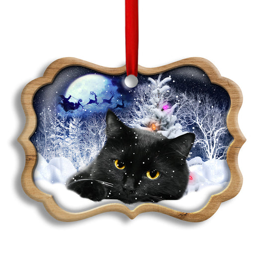 Black Cat Love Xmas Light Decor Tree Hanging Ornament