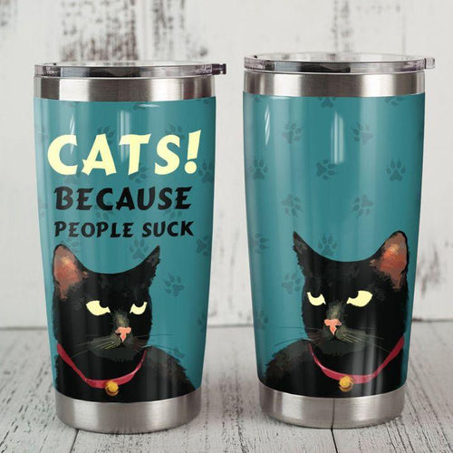 Black Cat Stainless Steel Tumbler