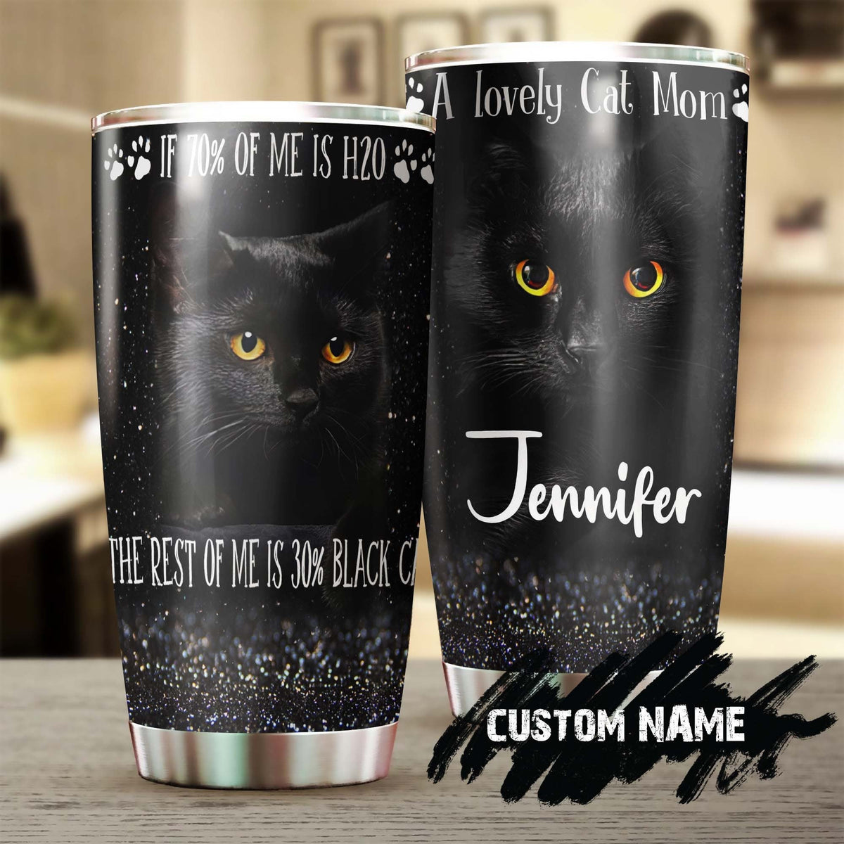 Black Cat The Rest Of Me Is Black Cat Personalized Tumbler