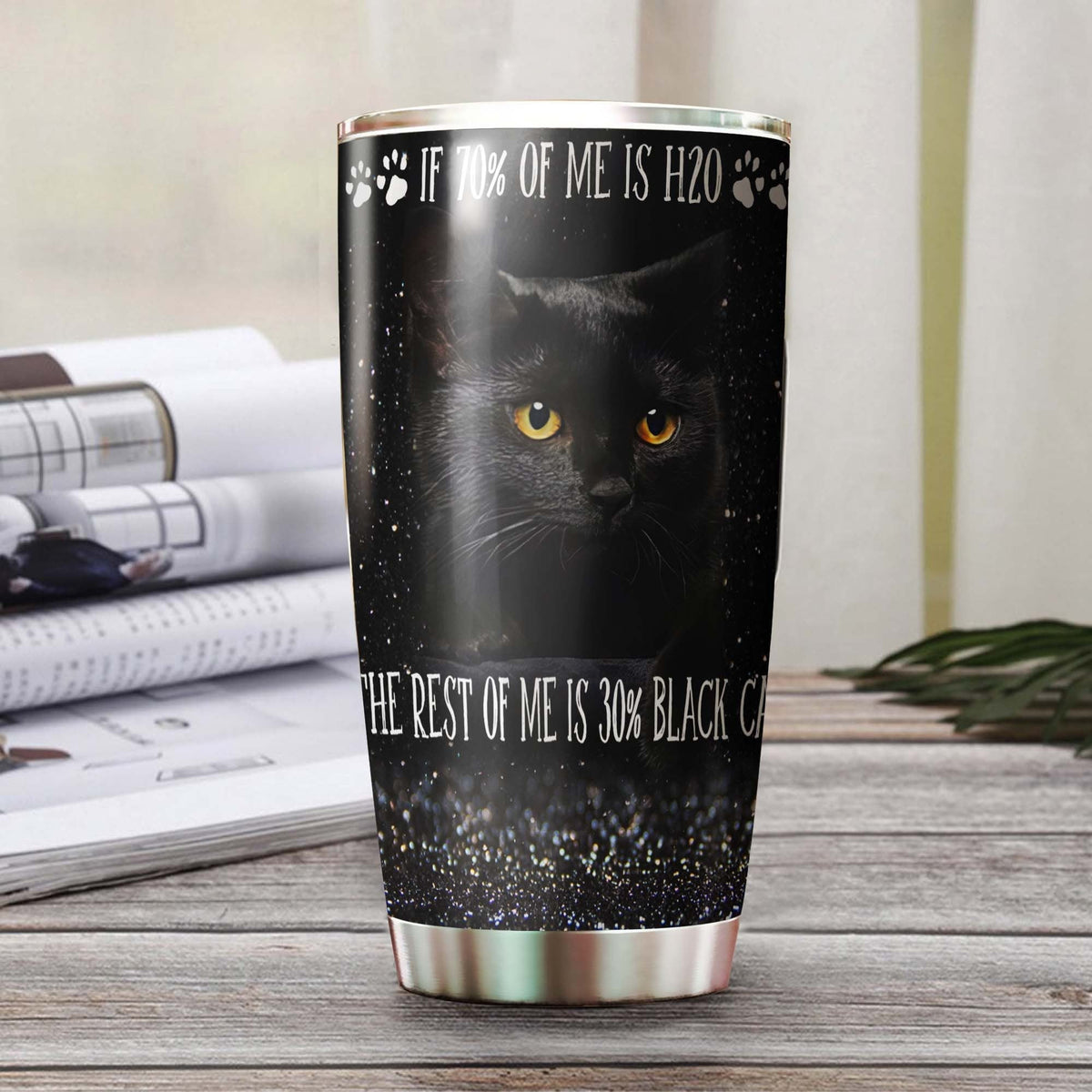 Black Cat The Rest Of Me Is Black Cat Personalized Tumbler 1
