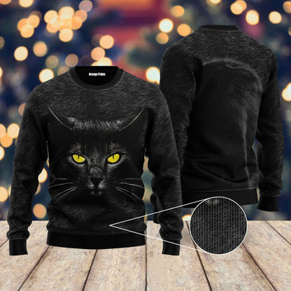 Black Cat Ugly Christmas Sweater 1