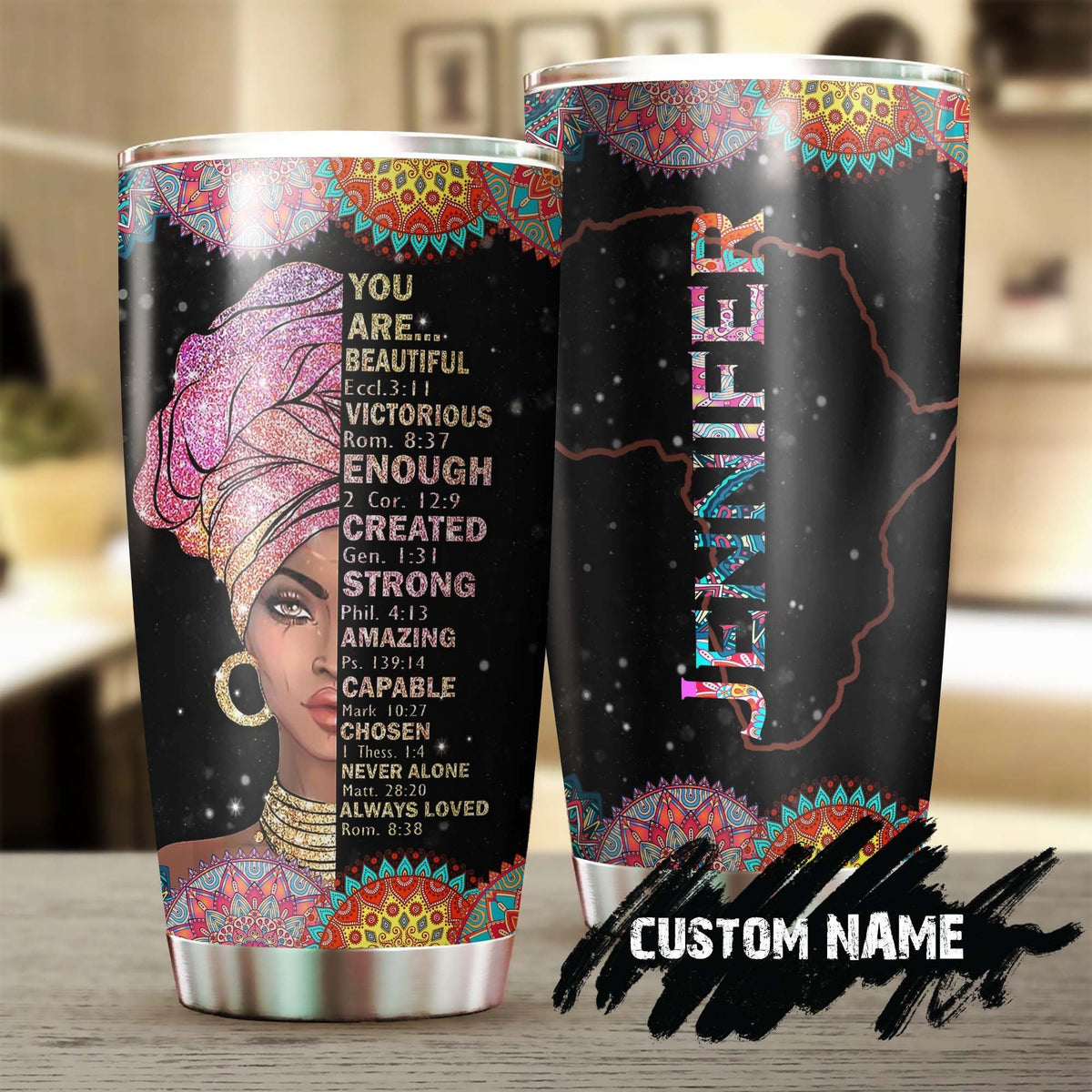 Black Woman Faith Lover Catholic You Are Chosen Personalized Tumbler