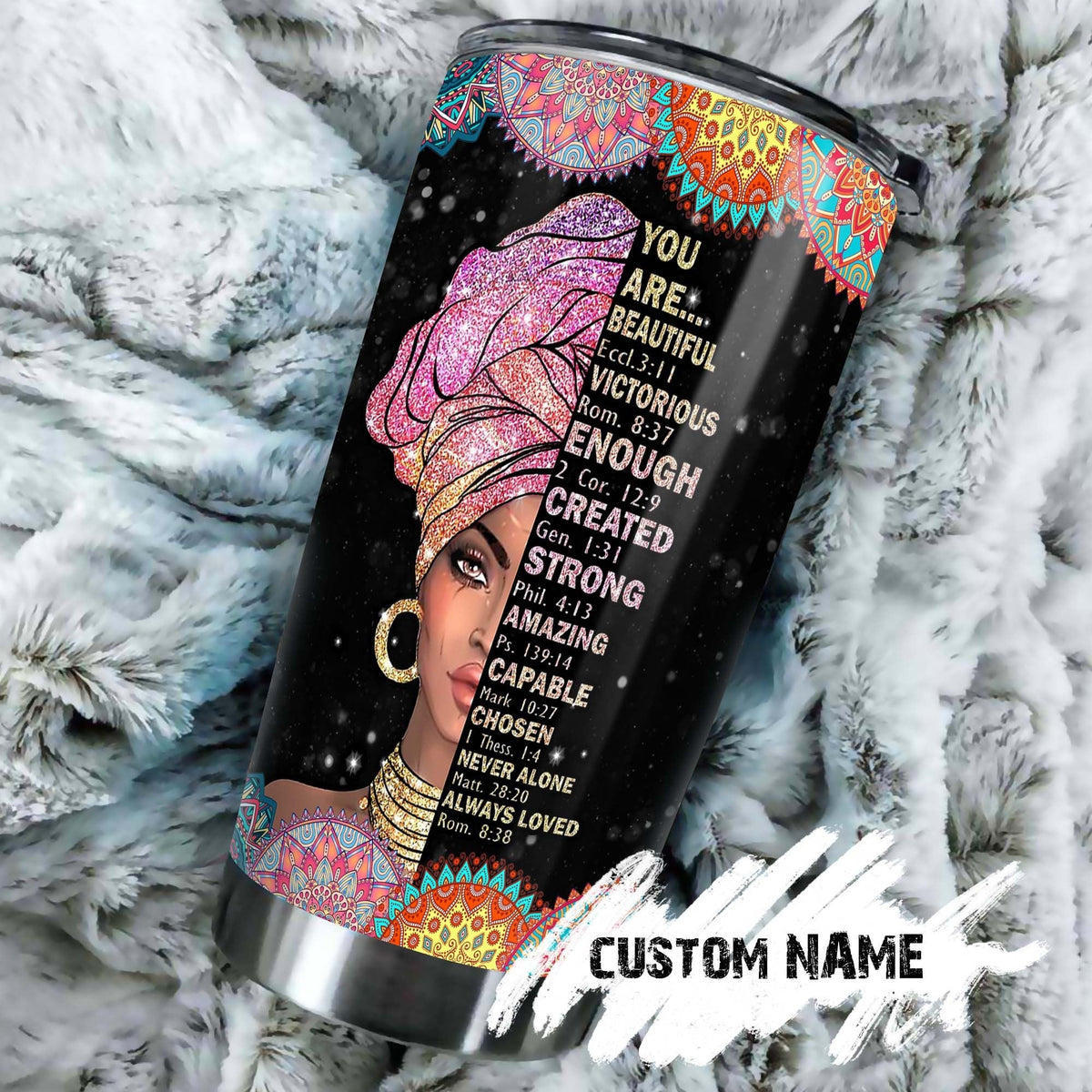Black Woman Faith Lover Catholic You Are Chosen Personalized Tumbler 1