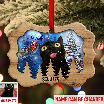 Black Cat Funny Love Xmas Light Decor Tree Hanging Personalized Ornament