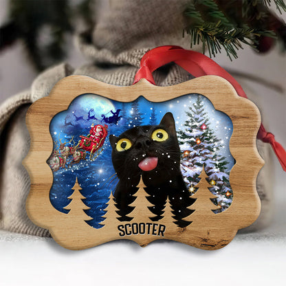 Black Cat Funny Love Xmas Light Decor Tree Hanging Personalized Ornament