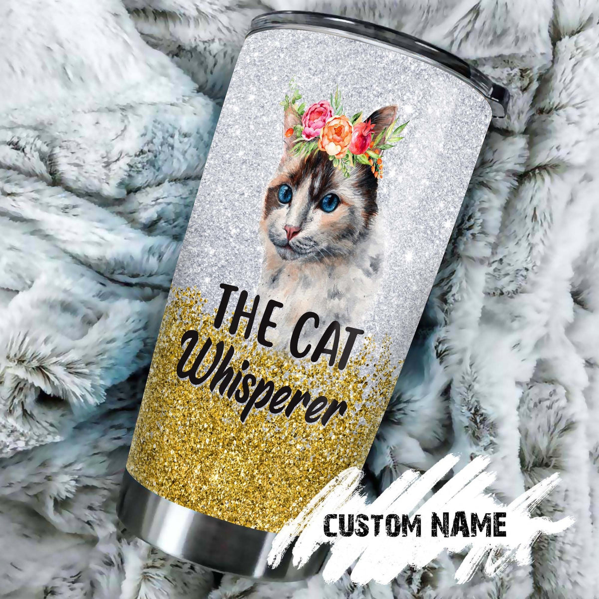 Born To Be A Cat Mom Forced To Go To Work Personalized Tumbler 1