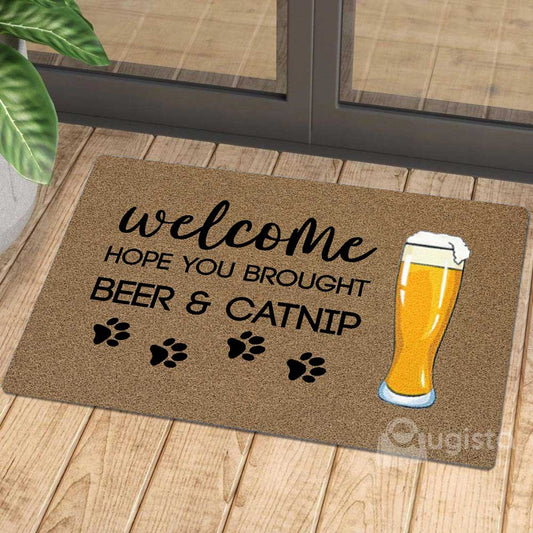 Brought Beer And Catnip 01 All Over Printing Doormat