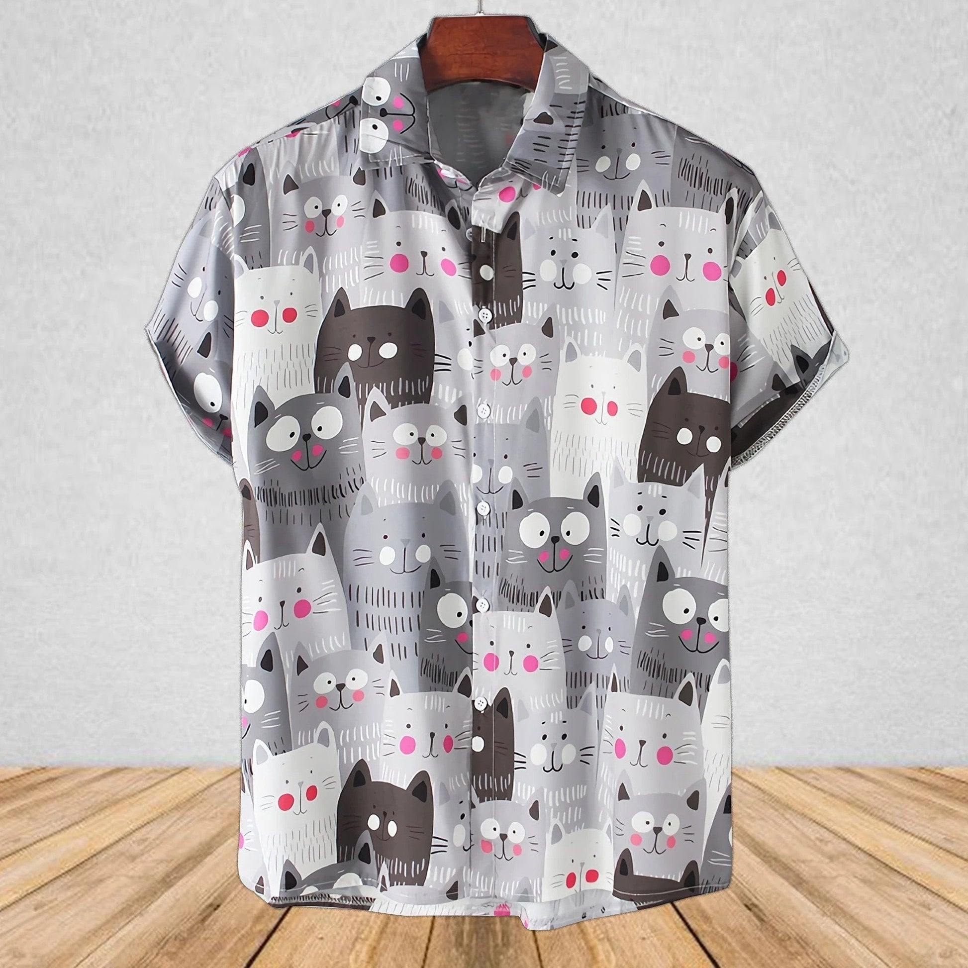 Cartoon Cat Hawaiian Shirt