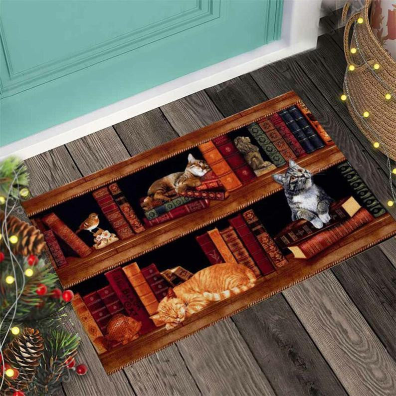 Cat Book Easy Clean Welcome DoorMat