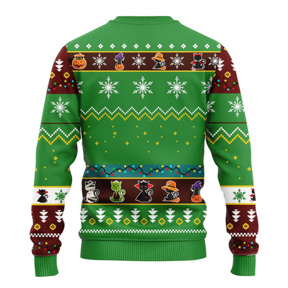 Cat Cute Witcher Noel Mc Ugly Christmas Sweater 1