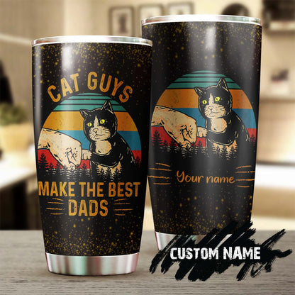 Cat Guys Make The Best Dads Tuxedo Cat Personalized Tumbler