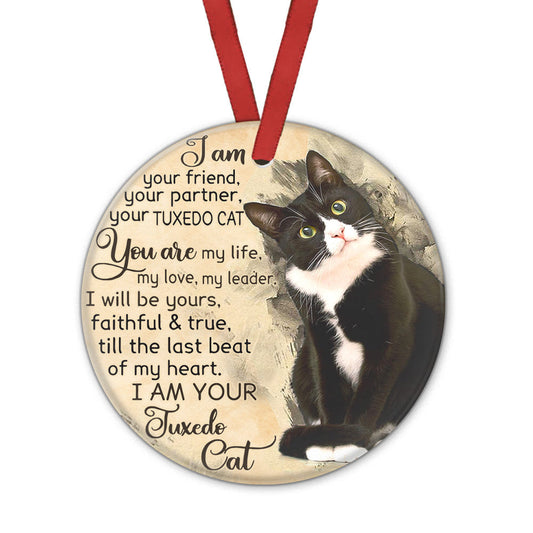 Cat I Am Your Friend Round Christmas Ornament