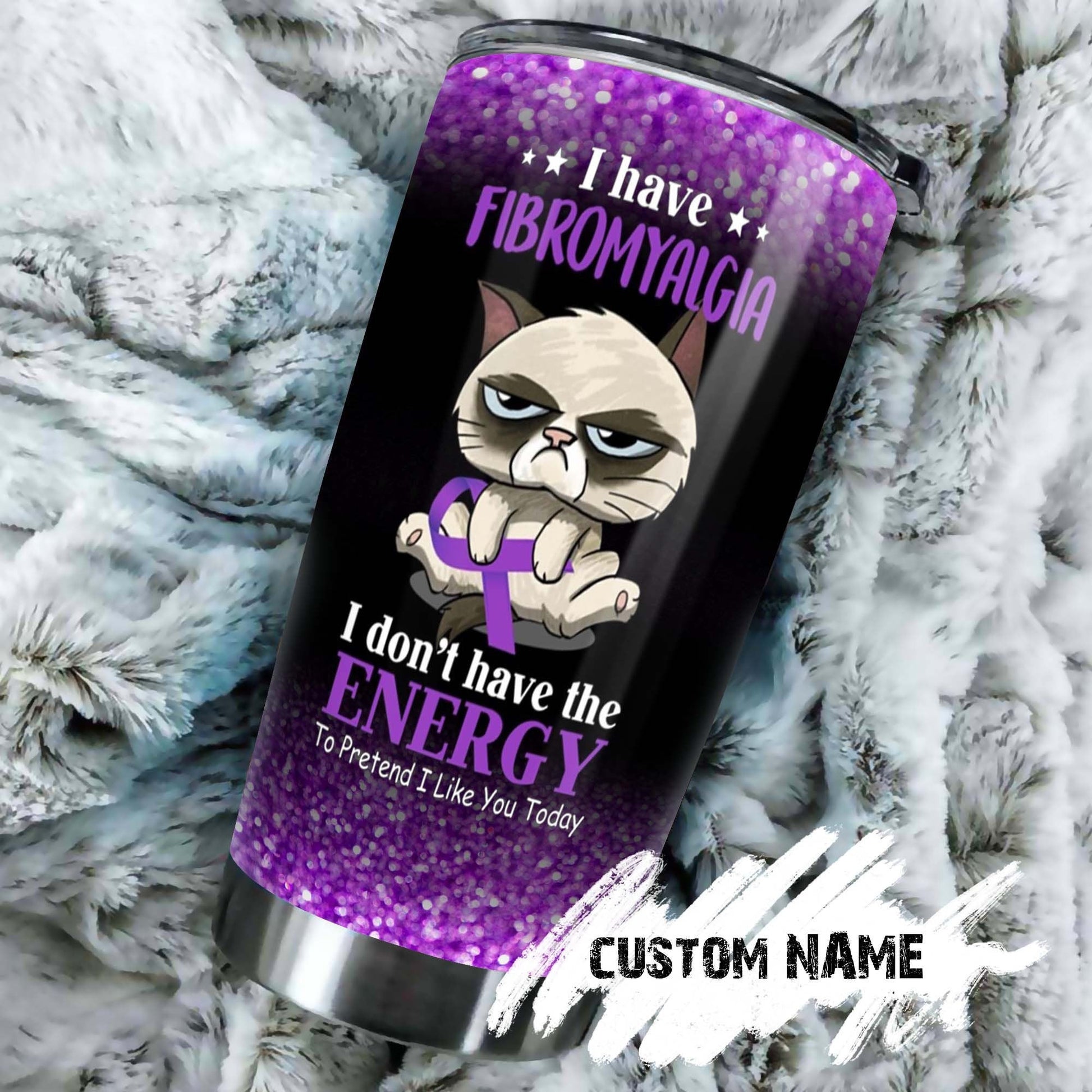 Cat I Dont Have Energy Grumpy Cat Personalized Tumbler 1